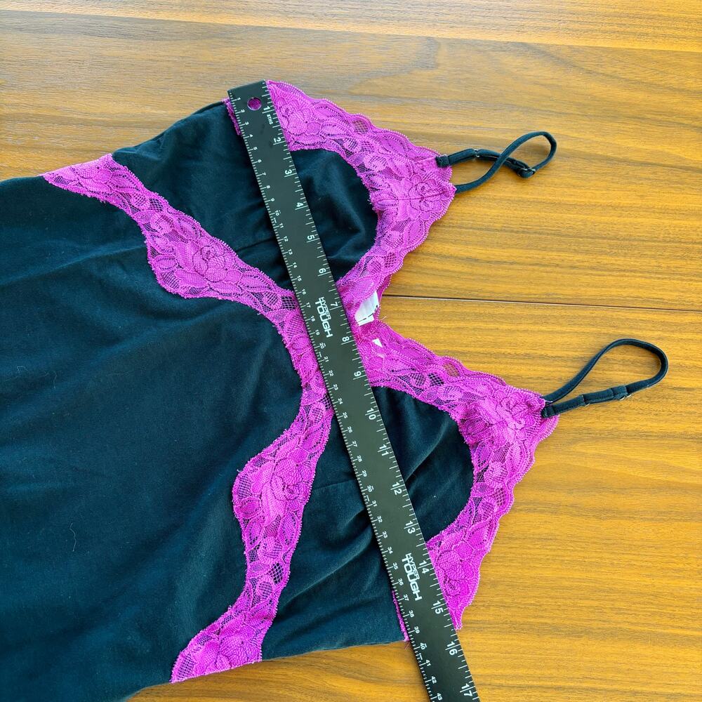 90s Vintage Mary Green San Francisco Pink Lace Trim Cami Tank Top Size Large - Picture 6 of 7